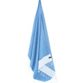 Turkish Towel, Beach Bath Towel, Moonessa Helsinki Series, Handwoven, Combed Natural Cotton, 350g, Sweat Blue, hanging