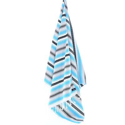Turkish Towel, Beach Bath Towel, Moonessa Mexican Series, Handwoven, Combed Natural Cotton, 350g, Turquoise, hanging