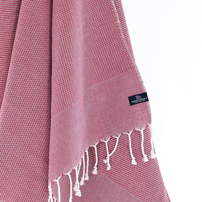 Turkish Towel, Beach Bath Towel, Moonessa Berlin Series, Handwoven, Combed Natural Cotton, 400g, Velvet, hanging close-up