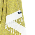 Turkish Towel, Beach Bath Towel, Moonessa Madrid Series, Handwoven, Combed Natural Cotton, 420g, Mustard, hanging close-up