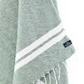 Turkish Towel, Beach Bath Towel, Moonessa Istanbul Series, Handwoven, Combed Natural Cotton, 490g, Khaki-White, hanging close-up