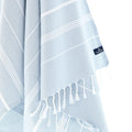 Turkish Towel, Beach Bath Towel, Moonessa Buldan Series, Handwoven, Combed Natural Cotton, 330g, Grey, hanging close-up