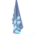 Turkish Towel, Beach Bath Towel, Moonessa Swan River Series, Handwoven, Combed Natural Cotton, 330g, Denim-Mint-Light Blue, hanging