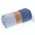 Turkish Towel, Beach Bath Towel, Moonessa Milan Series, Handwoven, Combed Natural Cotton, 410g, Royal Blue, roll