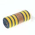 Turkish Towel, Beach Bath Towel, Moonessa Oxford Series, Handwoven, Combed Natural Cotton, 410g, Navy-Yellow, roll