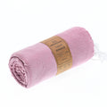 Turkish Towel, Beach Bath Towel, Moonessa Berlin Series, Handwoven, Combed Natural Cotton, 400g, Rose Pink, roll