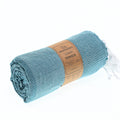 Turkish Towel, Beach Bath Towel, Moonessa Berlin Series, Handwoven, Combed Natural Cotton, 400g, Teal, roll