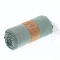 Turkish Towel, Beach Bath Towel, Moonessa Berlin Series, Handwoven, Combed Natural Cotton, 400g, Khaki Green, roll