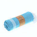 Turkish Towel, Beach Bath Towel, Moonessa Buldan Series, Handwoven, Combed Natural Cotton, 330g, Turquoise, roll