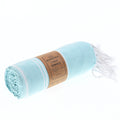 Turkish Towel, Beach Bath Towel, Moonessa Buldan Series, Handwoven, Combed Natural Cotton, 330g, Light Blue, roll