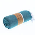 Turkish Towel, Beach Bath Towel, Moonessa Sydney Series, Handwoven, Combed Natural Cotton, 410g, Teal, roll
