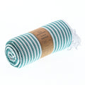 Turkish Towel, Beach Bath Towel, Moonessa Perth Series, Handwoven, Combed Natural Cotton, 400g, Teal, roll