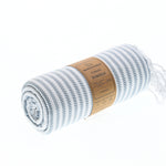 Turkish Towel, Beach Bath Towel, Moonessa Perth Series, Handwoven, Combed Natural Cotton, 400g, Grey, roll