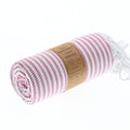 Turkish Towel, Beach Bath Towel, Moonessa Perth Series, Handwoven, Combed Natural Cotton, 400g, Rose Pink, roll
