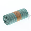 Turkish Towel, Beach Bath Towel, Moonessa Nairobi Series, Handwoven, Combed Natural Cotton, 470g, Teal-Mint, roll