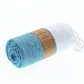 Turkish Towel, Beach Bath Towel, Moonessa Madrid Series, Handwoven, Combed Natural Cotton, 420g, Turquoise, roll