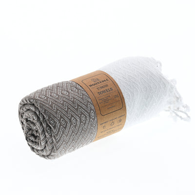 Turkish Towel, Beach Bath Towel, Moonessa Helsinki Series, Handwoven, Combed Natural Cotton, 350g, Mocha, roll