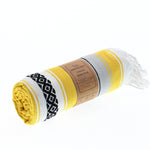 Turkish Towel, Beach Bath Towel, Moonessa Mexican Series, Handwoven, Combed Natural Cotton, 350g, Yellow, roll